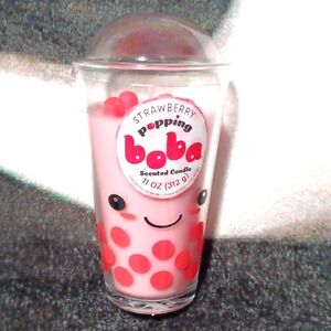 Strawberry Popping Boba Scented Candle - Pink